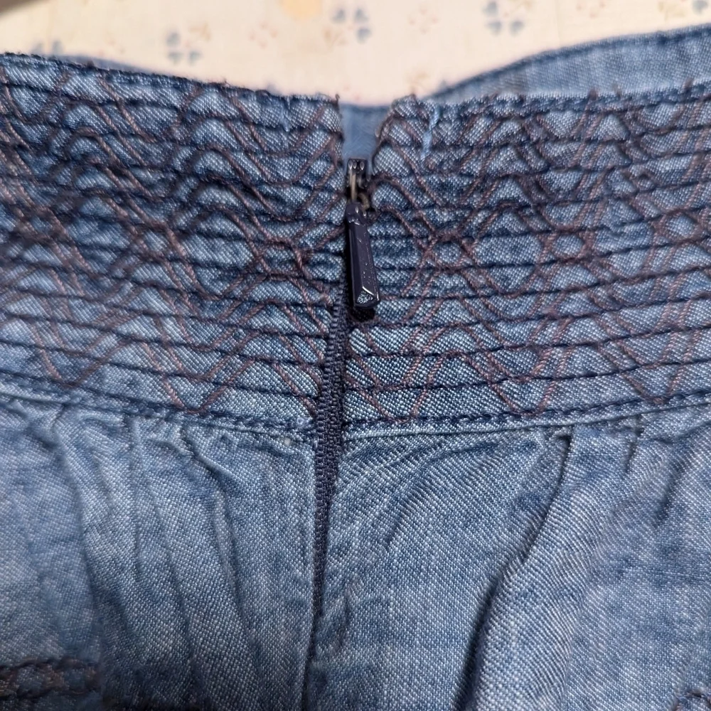 💙 American Eagle 8 Mini skirt denim Ribbon embroidered design cotton cowgirl